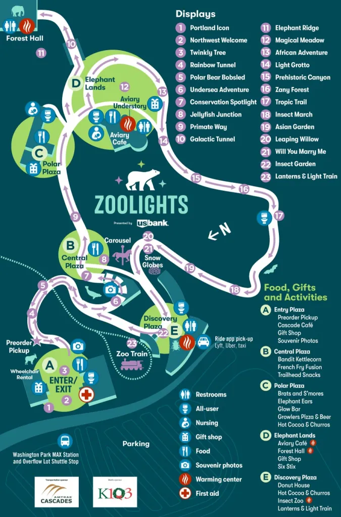 map of ZooLights