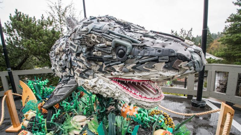 Sculpture made of ocean debris