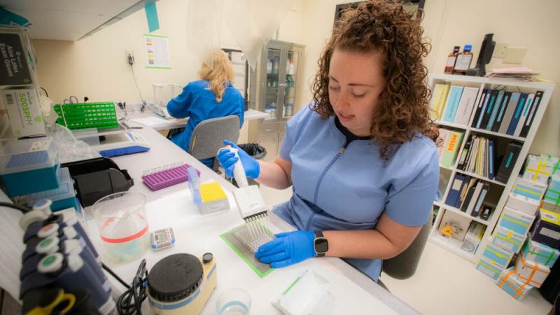 Research in the endocrine lab at the Oregon Zoo. 