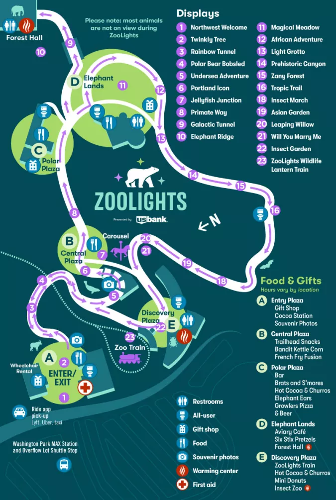 map of ZooLights